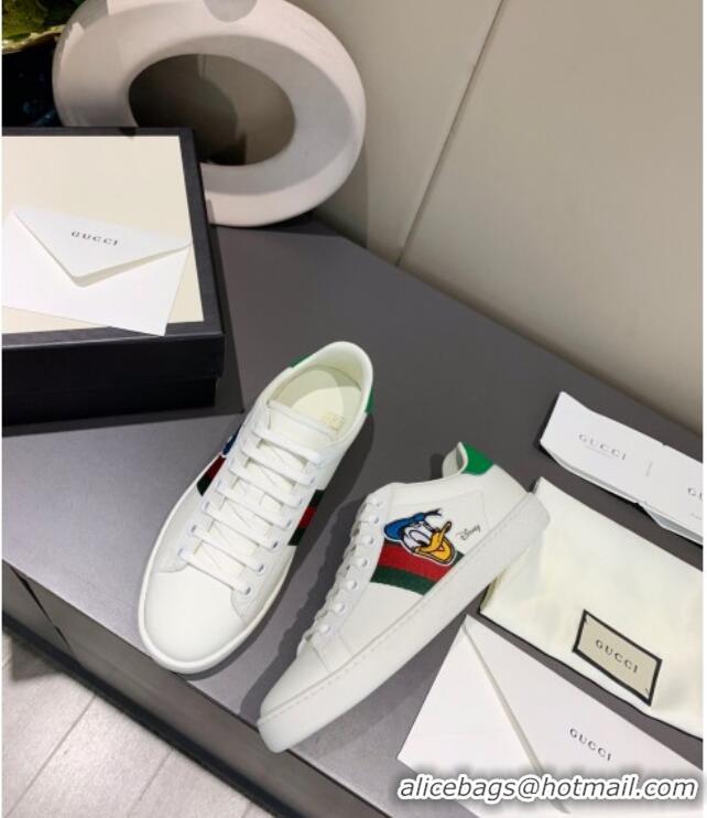 Charming Gucci x Disney Ace Leather Donald Duck Sneaker 0120271 White/Green