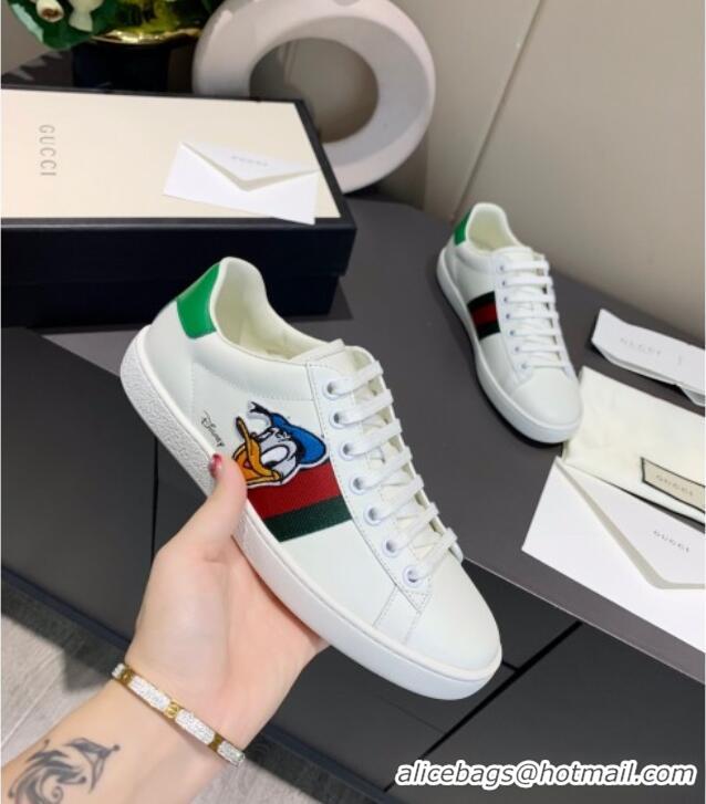 Charming Gucci x Disney Ace Leather Donald Duck Sneaker 0120271 White/Green