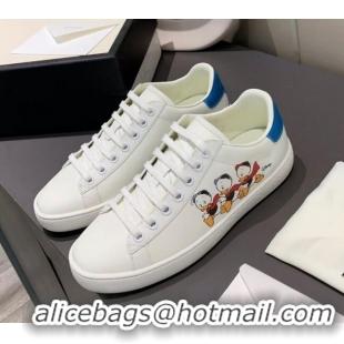 Most Popular Gucci x Disney Ace Leather Donald Duck Sneaker White/Blue 120273