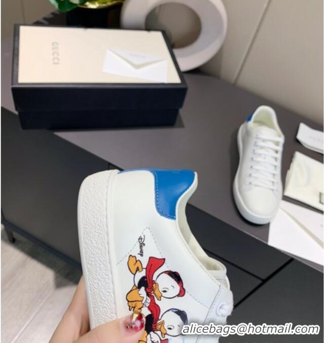 Most Popular Gucci x Disney Ace Leather Donald Duck Sneaker White/Blue 120273