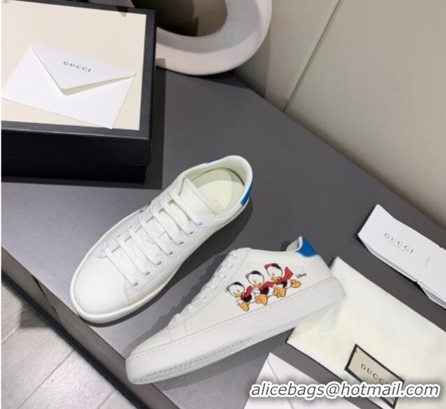 Most Popular Gucci x Disney Ace Leather Donald Duck Sneaker White/Blue 120273