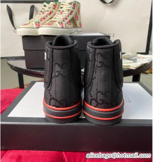 Good Looking Gucci Tennis 1977 High-Top Sneakers in Black Canvas 120301