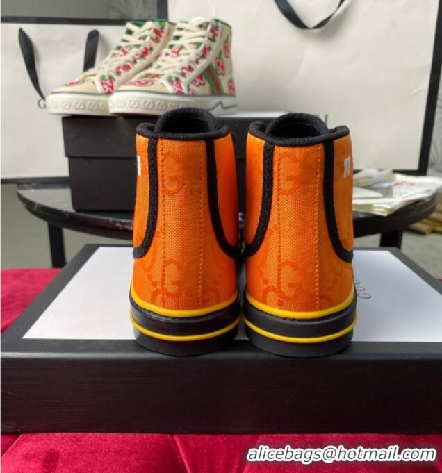 Cute Gucci Tennis 1977 High Off The Grid Top Sneakers in Orange Canvas 120306