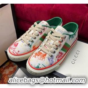 Unique Discount Gucci x Disney Tennis 1977 Low-Top Sneakers in White Canvas 120309