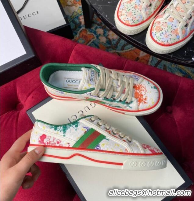 Unique Discount Gucci x Disney Tennis 1977 Low-Top Sneakers in White Canvas 120309