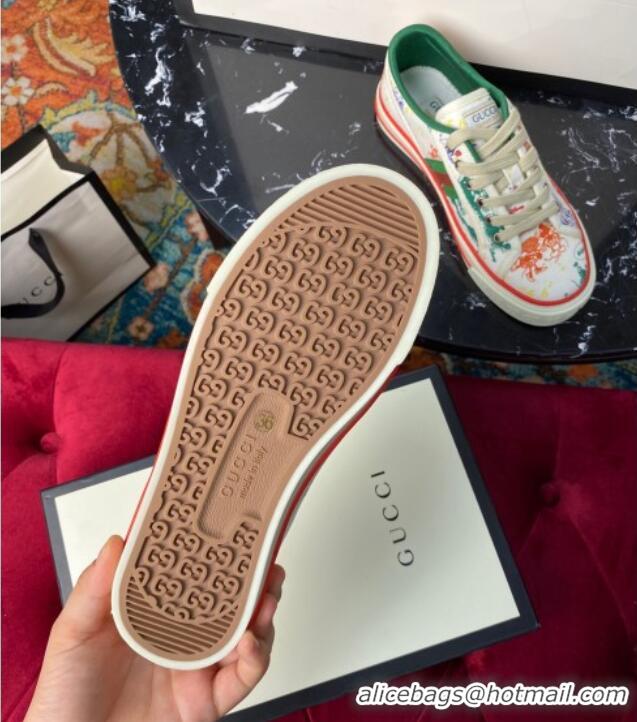 Unique Discount Gucci x Disney Tennis 1977 Low-Top Sneakers in White Canvas 120309