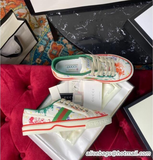 Unique Discount Gucci x Disney Tennis 1977 Low-Top Sneakers in White Canvas 120309