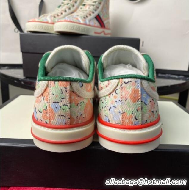 Super Quality Gucci Tennis 1977 Liberty London Floral Low-Top Sneakers in Green Canvas 120312