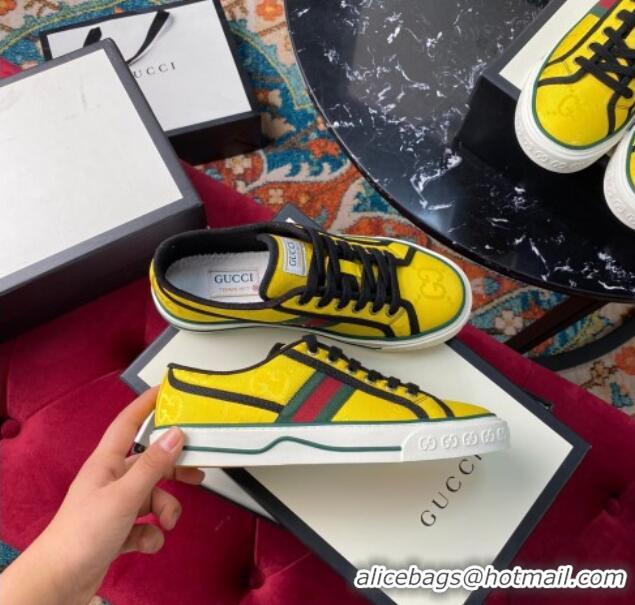 Top Quality Gucci Tennis 1977 Off The Grid Low-Top Sneakers in Yellow Canvas 120313