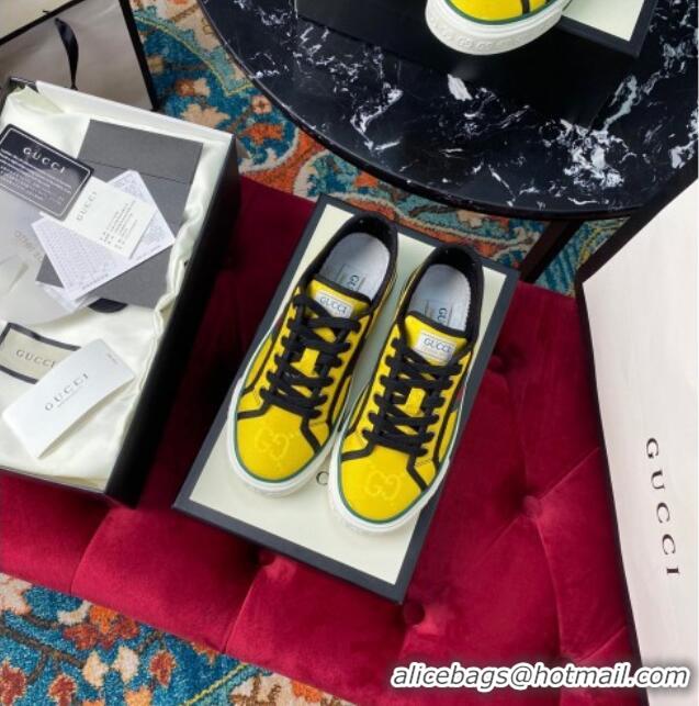 Top Quality Gucci Tennis 1977 Off The Grid Low-Top Sneakers in Yellow Canvas 120313