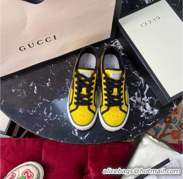 Top Quality Gucci Tennis 1977 Off The Grid Low-Top Sneakers in Yellow Canvas 120313