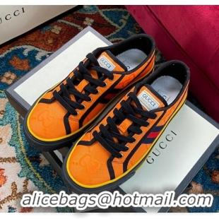 Cute Gucci Tennis 1977 Low-Top Sneakers in Orange Canvas 120315