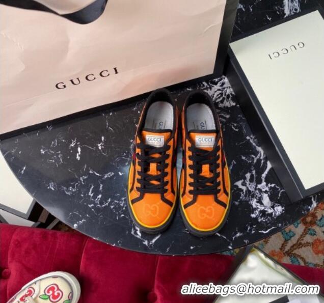 Cute Gucci Tennis 1977 Low-Top Sneakers in Orange Canvas 120315