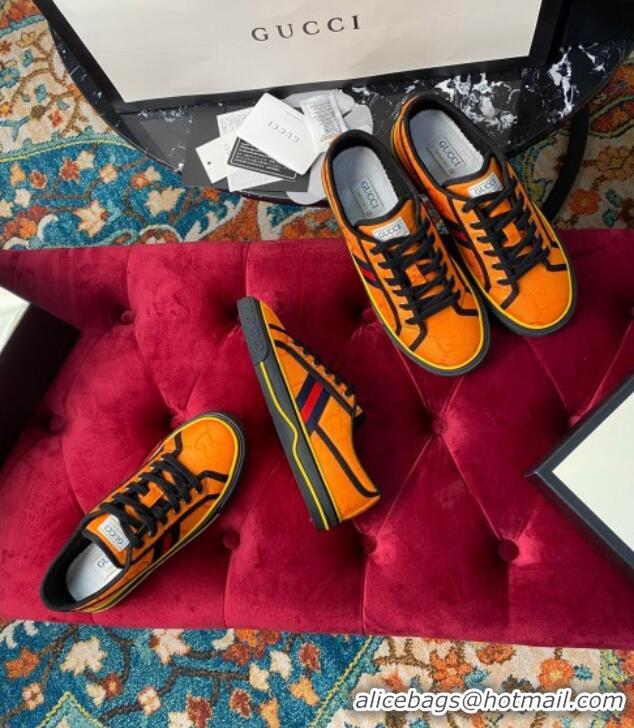 Cute Gucci Tennis 1977 Low-Top Sneakers in Orange Canvas 120315