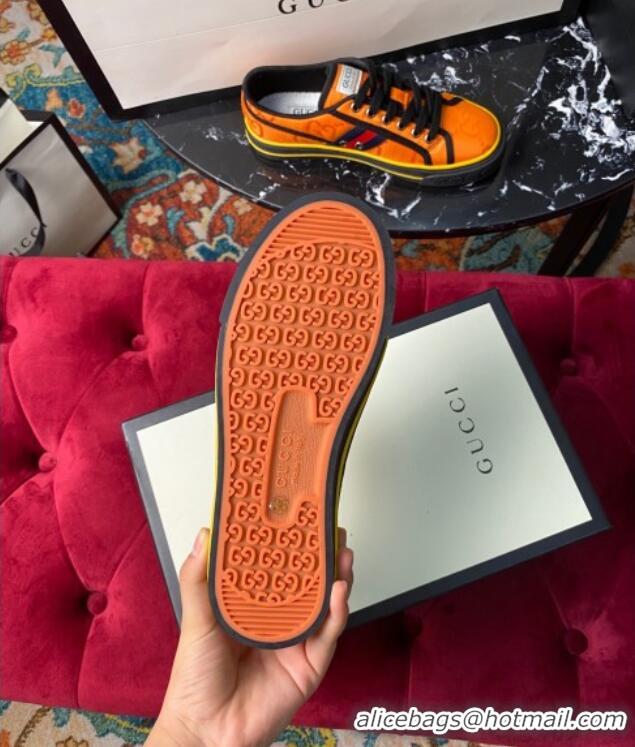 Cute Gucci Tennis 1977 Low-Top Sneakers in Orange Canvas 120315