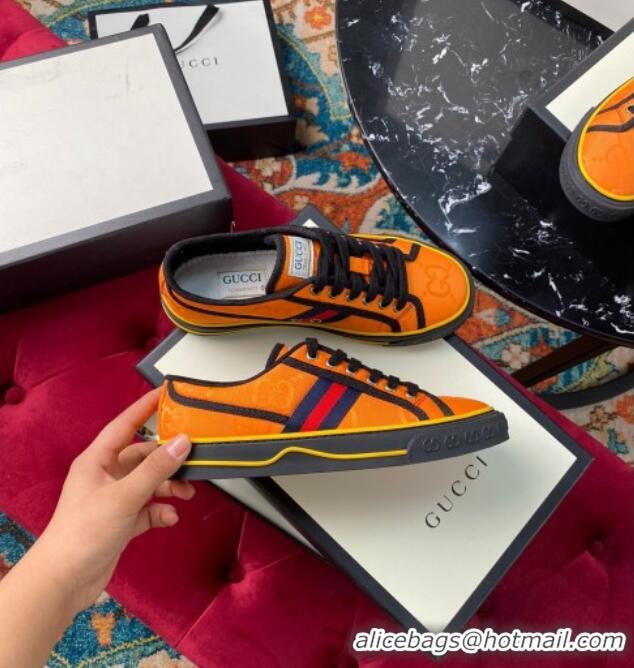 Cute Gucci Tennis 1977 Low-Top Sneakers in Orange Canvas 120315