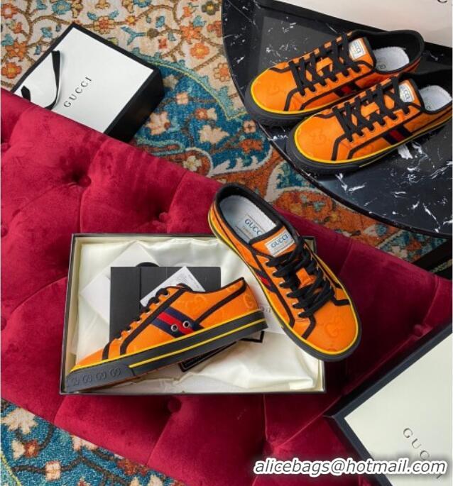 Cute Gucci Tennis 1977 Low-Top Sneakers in Orange Canvas 120315