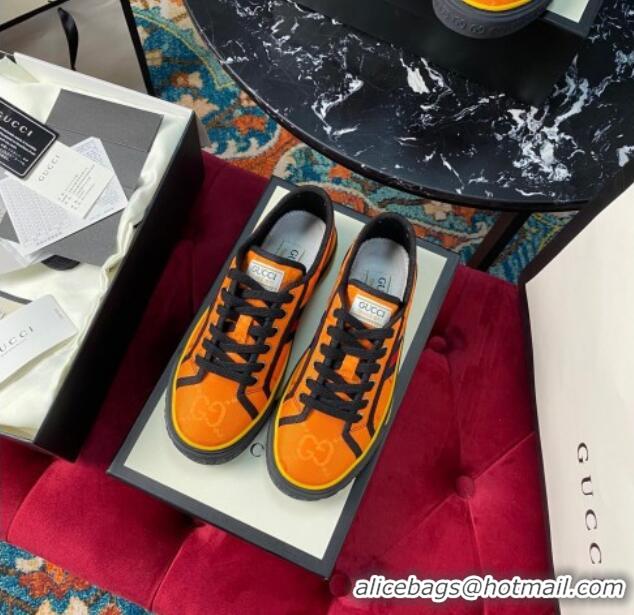 Cute Gucci Tennis 1977 Low-Top Sneakers in Orange Canvas 120315