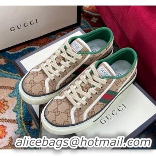 Good Quality Gucci Tennis 1977 Low-Top Sneakers in Beige GG Canvas 120316