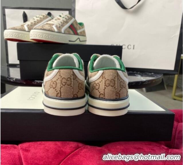 Good Quality Gucci Tennis 1977 Low-Top Sneakers in Beige GG Canvas 120316