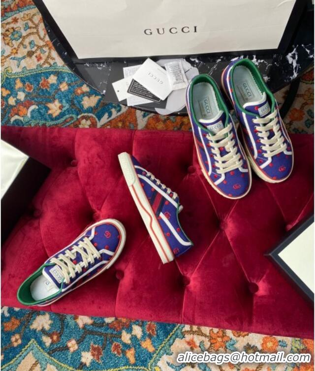 Top Quality Gucci Tennis 1977 Low-Top Sneakers in Purple GG Canvas 120317