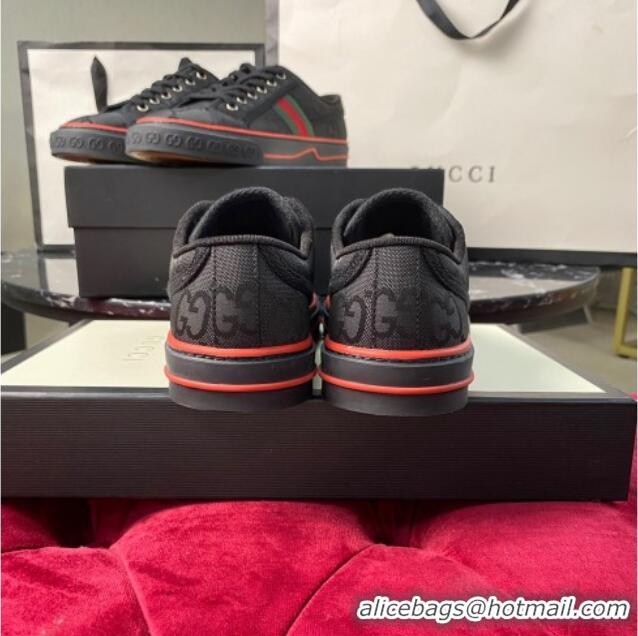 New Style Gucci Tennis 1977 Low-Top Sneakers in Black GG Canvas 120318