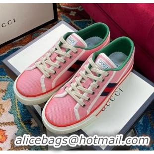 Grade Design Gucci Tennis 1977 Low-Top Sneakers in Pink Canvas 120319