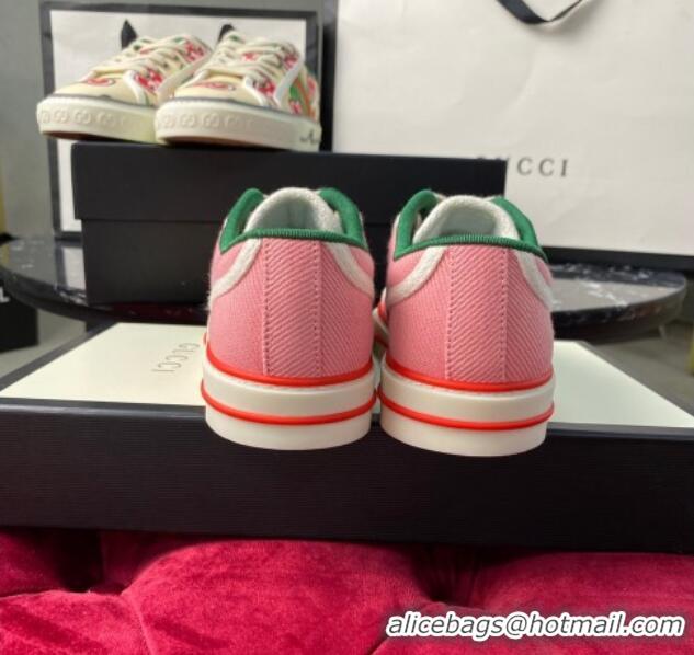 Grade Design Gucci Tennis 1977 Low-Top Sneakers in Pink Canvas 120319