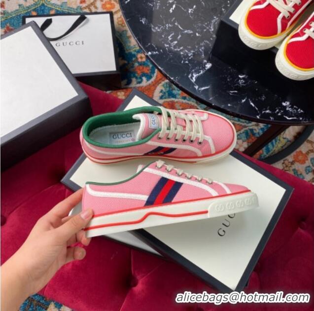 Grade Design Gucci Tennis 1977 Low-Top Sneakers in Pink Canvas 120319