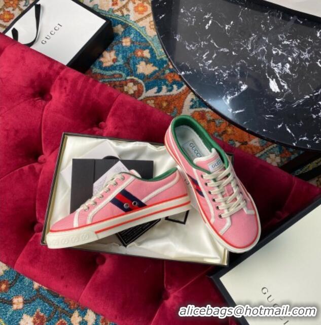 Grade Design Gucci Tennis 1977 Low-Top Sneakers in Pink Canvas 120319