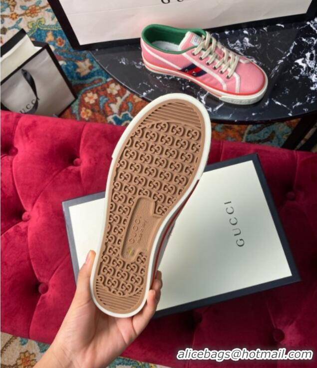 Grade Design Gucci Tennis 1977 Low-Top Sneakers in Pink Canvas 120319