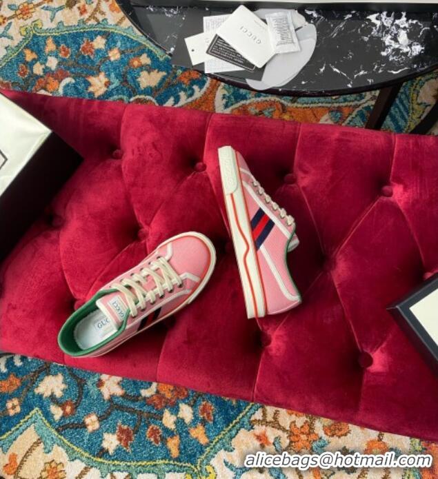 Grade Design Gucci Tennis 1977 Low-Top Sneakers in Pink Canvas 120319