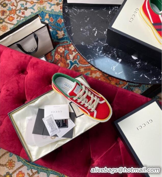 Good Product Gucci Tennis 1977 Low-Top Sneakers in Red Canvas 120320