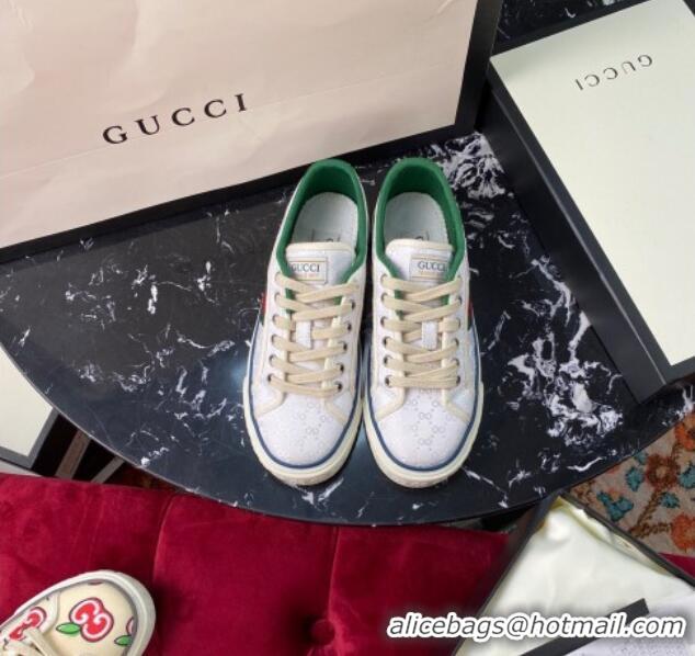 Fashion Gucci Tennis 1977 Low-Top Sneakers in White GG Canvas 120323