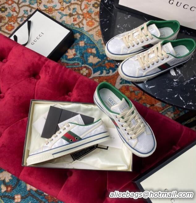 Fashion Gucci Tennis 1977 Low-Top Sneakers in White GG Canvas 120323