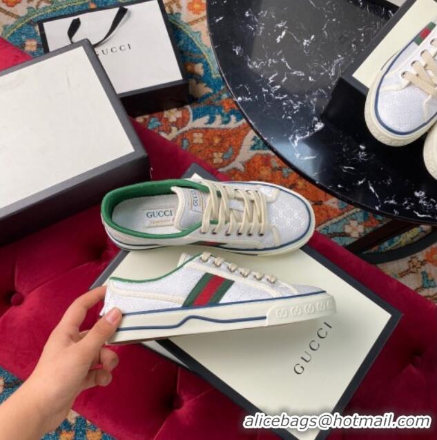 Fashion Gucci Tennis 1977 Low-Top Sneakers in White GG Canvas 120323