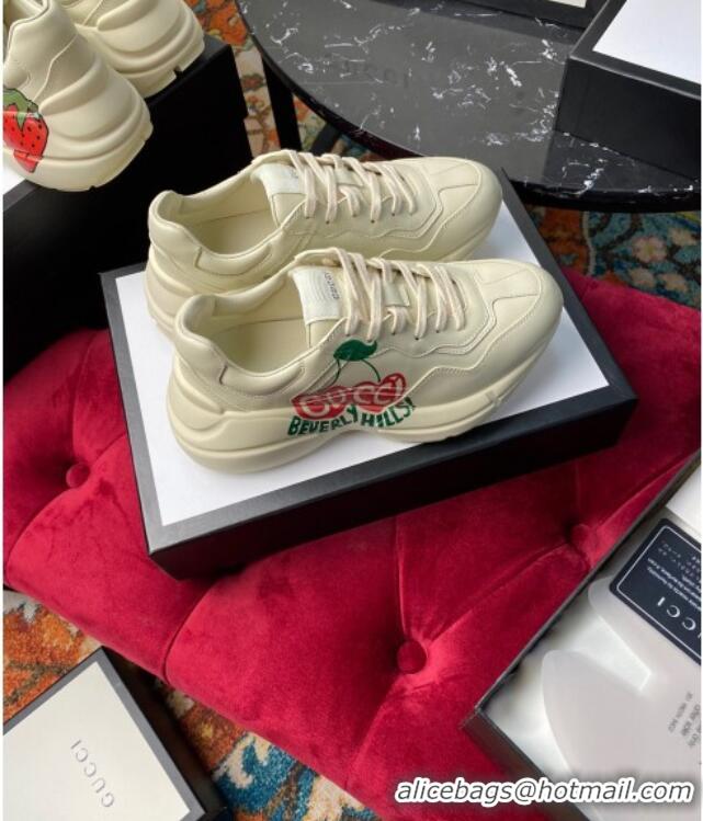 Good Product Gucci Rhyton Sneaker in Apple Print Calfskin 120327