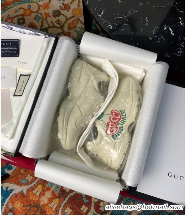 Good Product Gucci Rhyton Sneaker in Apple Print Calfskin 120327