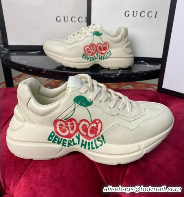 Good Product Gucci Rhyton Sneaker in Apple Print Calfskin 120327