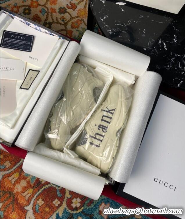 Hot Style Gucci 'think/thank' Print Rhyton Sneaker 120336