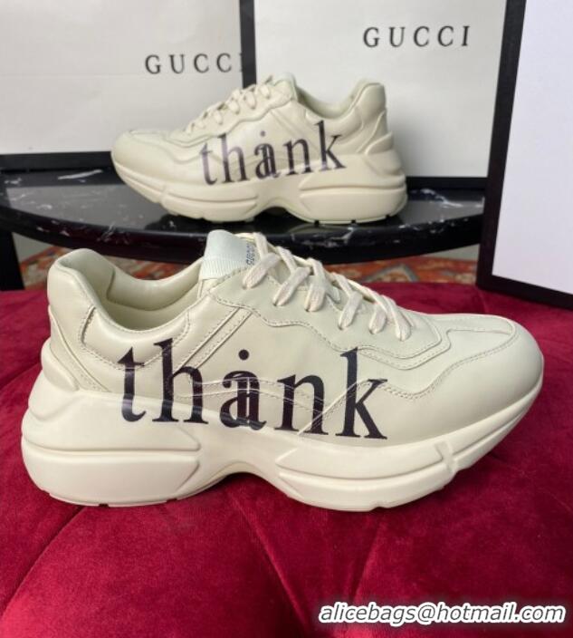 Hot Style Gucci 'think/thank' Print Rhyton Sneaker 120336