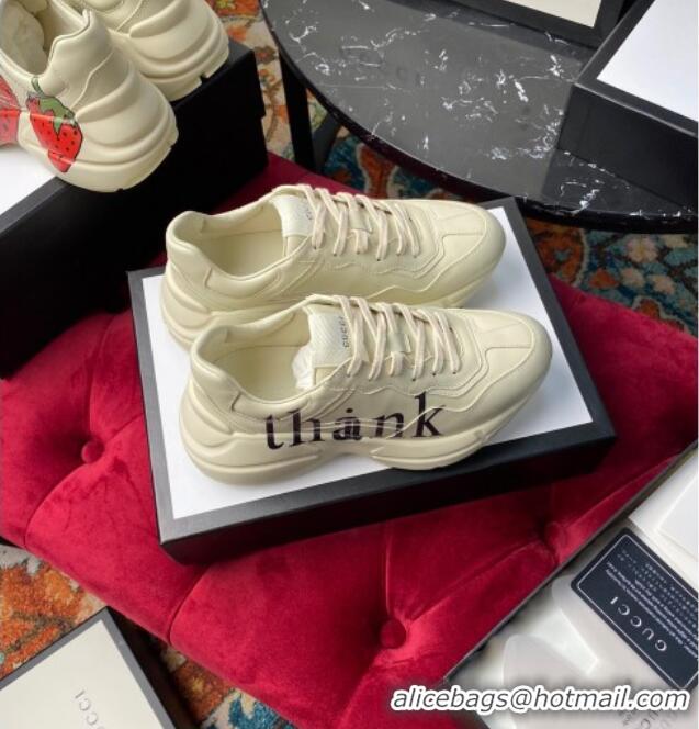 Hot Style Gucci 'think/thank' Print Rhyton Sneaker 120336