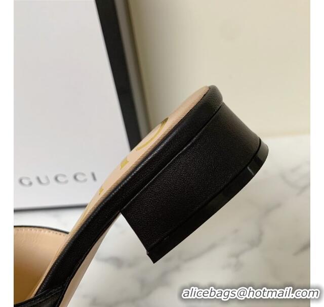 Affordable Price Gucci Zumi Leather 25mm Slide Sandals 602415 Black