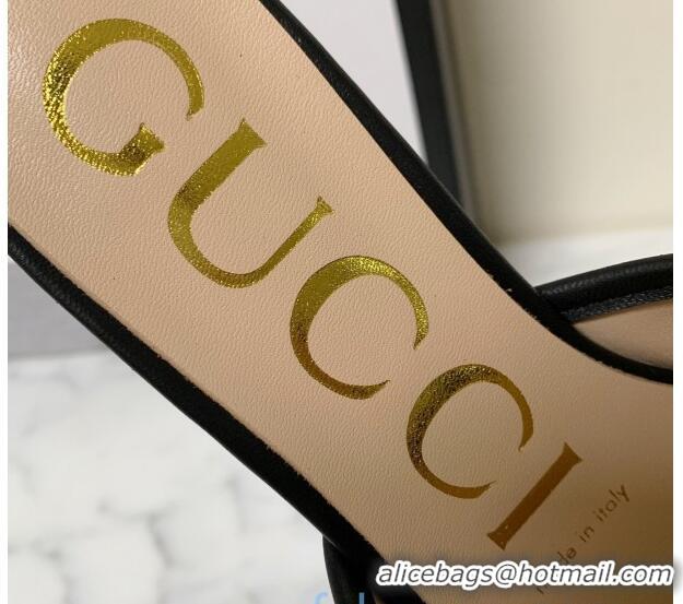 Best Design Gucci GG Marmont Canvas 15mm Slide Sandals 619893 Beige/Black