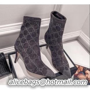 Top Quality Gucci Crystal GG Cashmere Boots 7.5cm 010801 Grey 2021