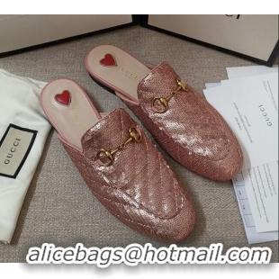 Top Quality Gucci Sequins Slipper 010915 Pink