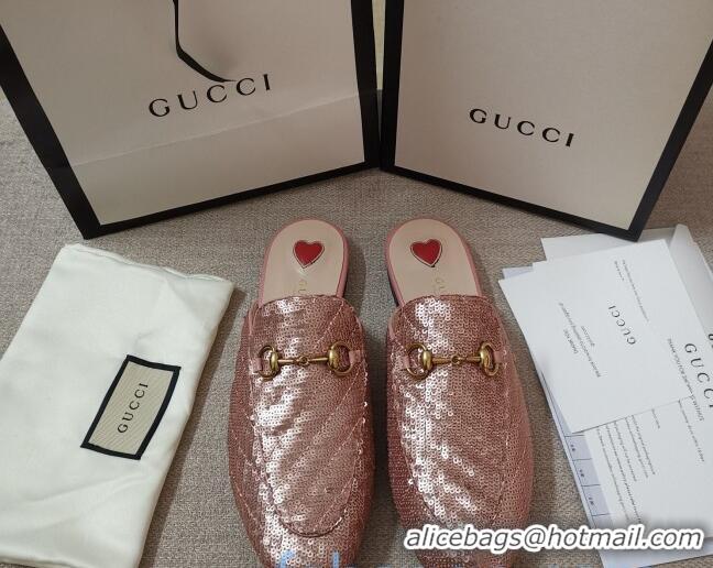 Top Quality Gucci Sequins Slipper 010915 Pink