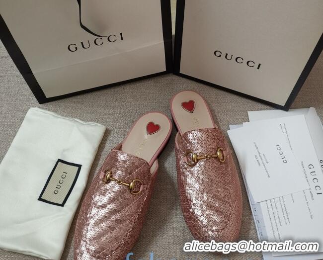 Top Quality Gucci Sequins Slipper 010915 Pink