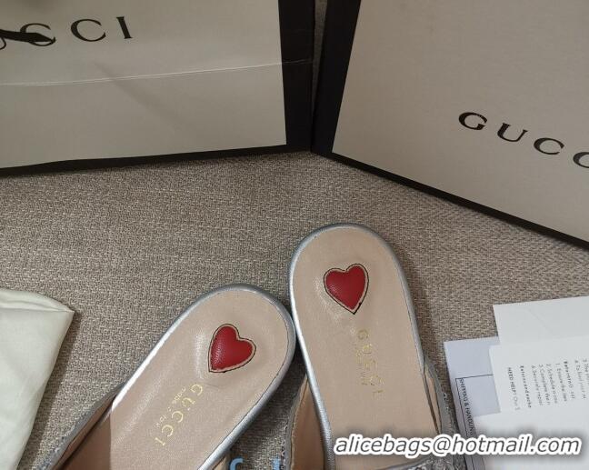 Duplicate Gucci Sequins Slipper 010915 Silver