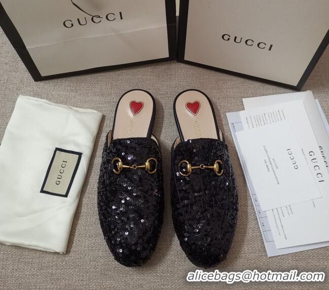 Duplicate Gucci Sequins Slipper 010915 Black